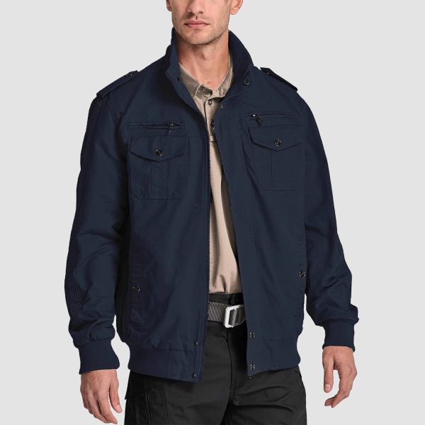 ad8d34a56e366541cd4bba8c67a34c2c1b745a6f0bdc6a3b9919217d655c7cd0.jpg Men's Casual Jacket Lightweight Tactical Cargo Jackets Stand Collar Combat Jacket