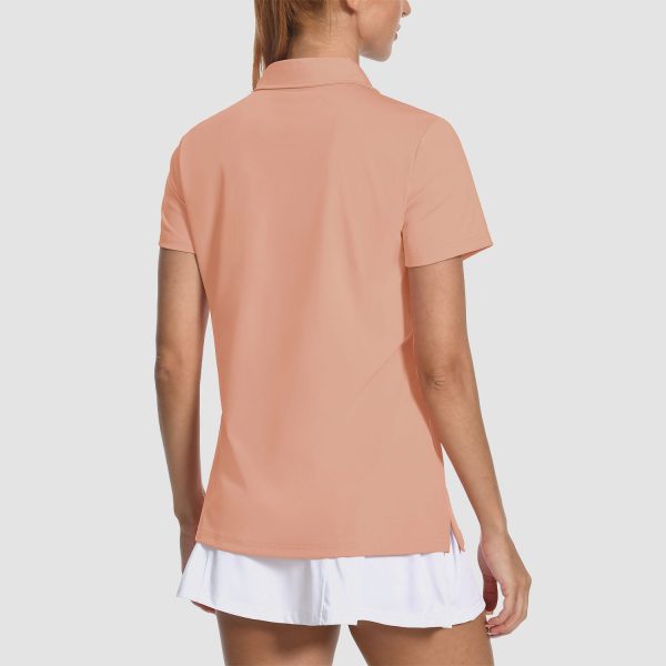 Women's Golf Polo Shirts V Neck UPF 50+ Collared Tennis Shirt Lightweight Quick Dry