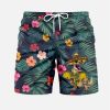 Suitmens Men's Tiki Party Hawaiian Vacation Print Three-Piece Set 029