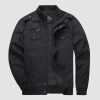 b40f0a2f03d42f2a569f8471721ef44abf139e838c86c81b50bae4b79a5c4b8c.jpg Men's Casual Jacket Lightweight Tactical Cargo Jackets Stand Collar Combat Jacket