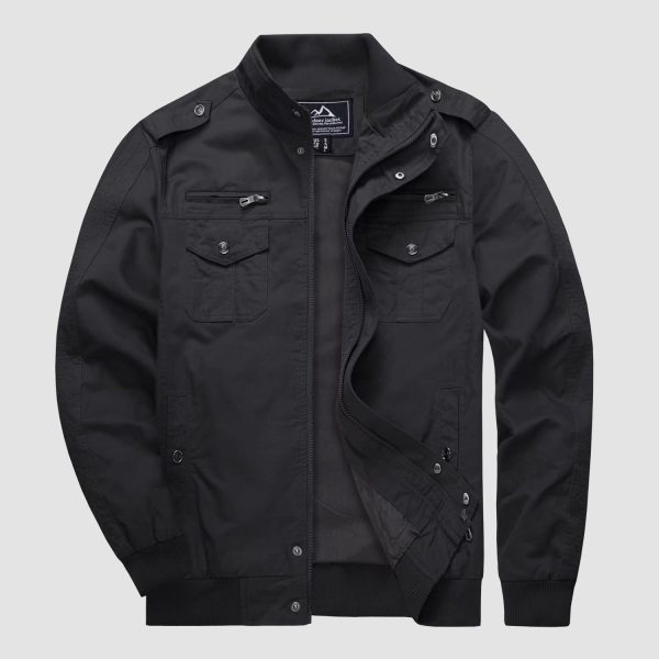 b40f0a2f03d42f2a569f8471721ef44abf139e838c86c81b50bae4b79a5c4b8c.jpg Men's Casual Jacket Lightweight Tactical Cargo Jackets Stand Collar Combat Jacket
