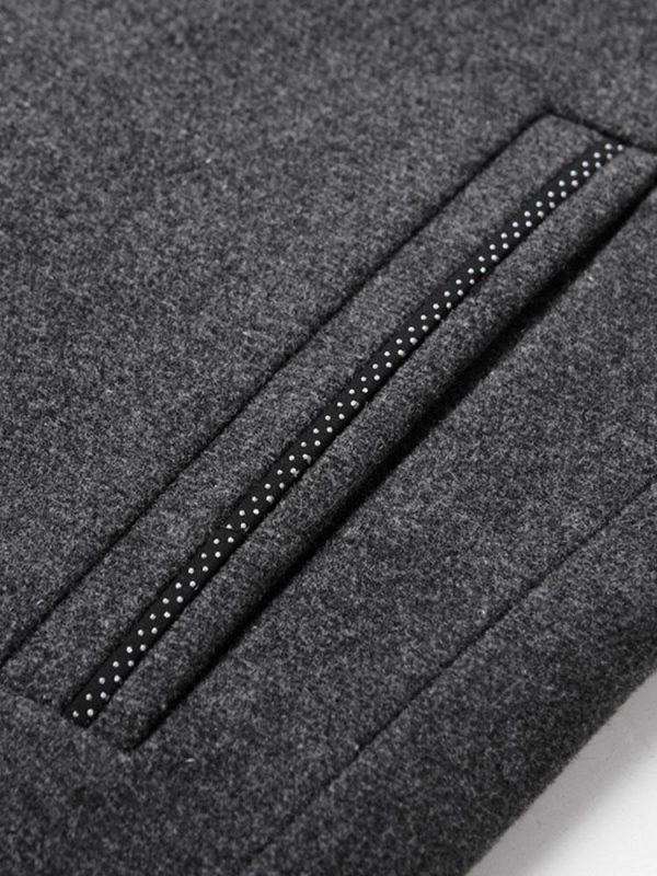 b52064b9ddcf728f9f7cfa5178884971d3058b21f76d78c320582319ea1f9ad4.jpg Stand Collar Wool Blended Blazer