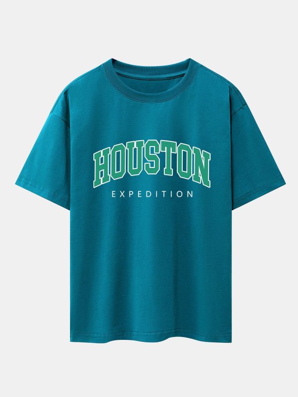 b523b1460ddc63478a324fe6806ba620a8713eebd86d584b54171dd14a496f4a.jpg Houston Print Drop Shoulder Oversize T-Shirt