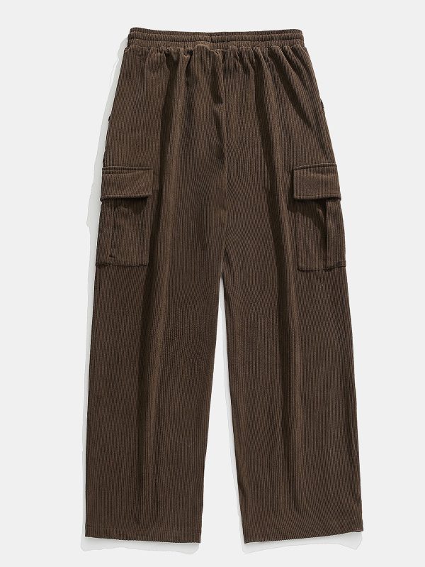 Los Angeles Print Heavy Weight Oversize T-Shirt & Loose Fit Corduroy Cargo Pants