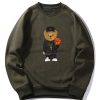 Basketball Bear Print Sweatshirt