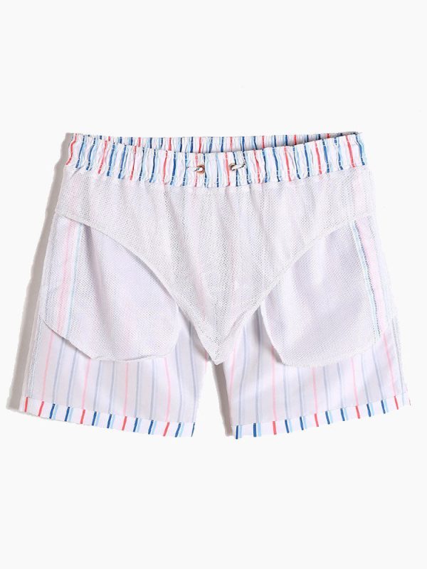 Geometry Print Button Up Shirt & Swim Shorts