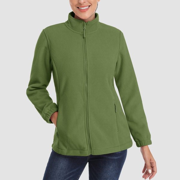 bc6b8243873bbd6a558255ff7191ea6ab4d5085cd97a71db5f3ba5ddd2860f7b.jpg Women's Fleece Jacket Soft Full Zip Warm Long Sleeve with 2 Zipper Pockets Winter Jackets