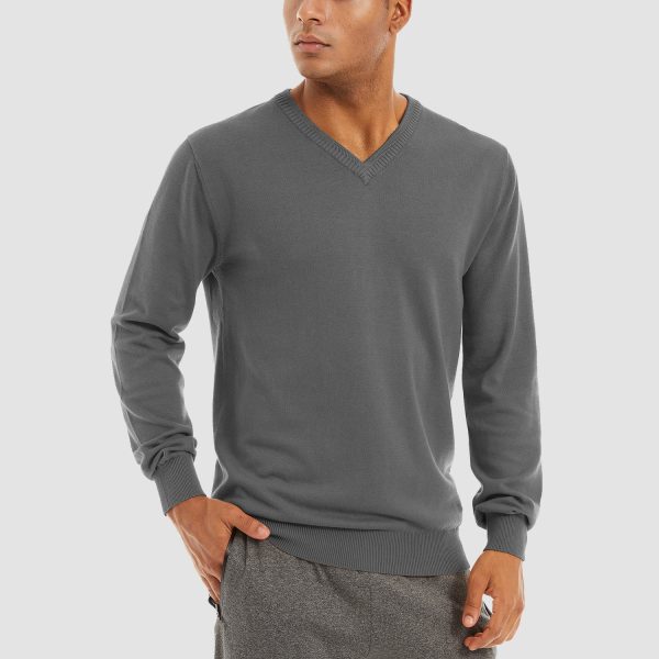 bd830ff797778d3a5bd9a5e963e8d3746ae82217b2af9f12f4e39a7504c49f22.jpg Men's Pullover Sweaters V-Neck Long Sleeve Cotton Sweatshirt