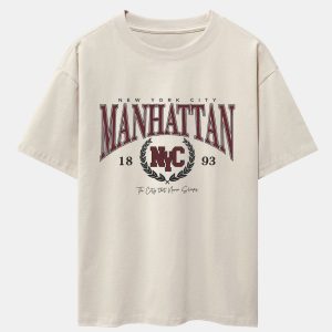 bdfce75aba2f13d35e65d2c34e69c95f3d22edafb8ca37f284dabd91a59deff5.jpg Manhattan Varsity Print Heavy Weight Oversize T-Shirt