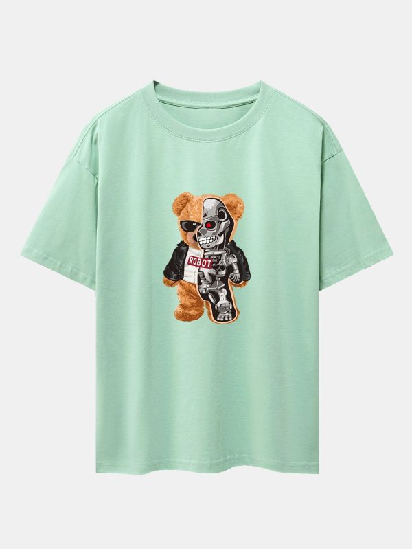 c05a95ce0c72f484744d405451452b97034ddfe1d47411e69d4643b6136eea78.jpg Robot Bear Print Heavy Weight Oversize T-Shirt