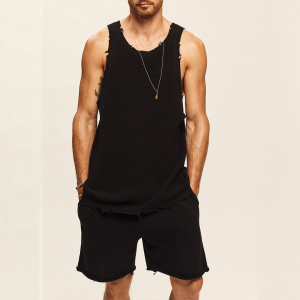c12946eeeda9d419afbae7e2b04460cef5742adc2d7e342fff950d360c8b96ce.png Suitmens Men's Casual Knit Sleeveless Athletic Shorts Set 03