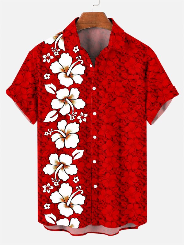 Suitmens Men's Men's Tiki Style Hawaiian Vacation Print Three-Piece Set 031