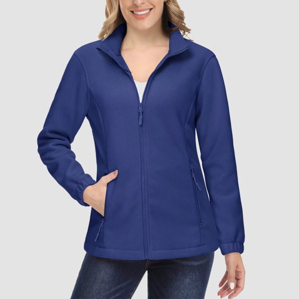 c4a918aa579037a06b3a7b23dda5263a1396e5dbcc12b7f75c8f5eb8cb9e0820.jpg Women's Fleece Jacket Soft Full Zip Warm Long Sleeve with 2 Zipper Pockets Winter Jackets