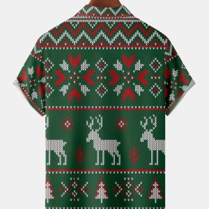 c811ac977cd4c193678b7992c00d03c9983d3437b07c67e6091b3ceef77d6524.jpg Christmas Chest Pocket Short Sleeve Hawaiian Shirt