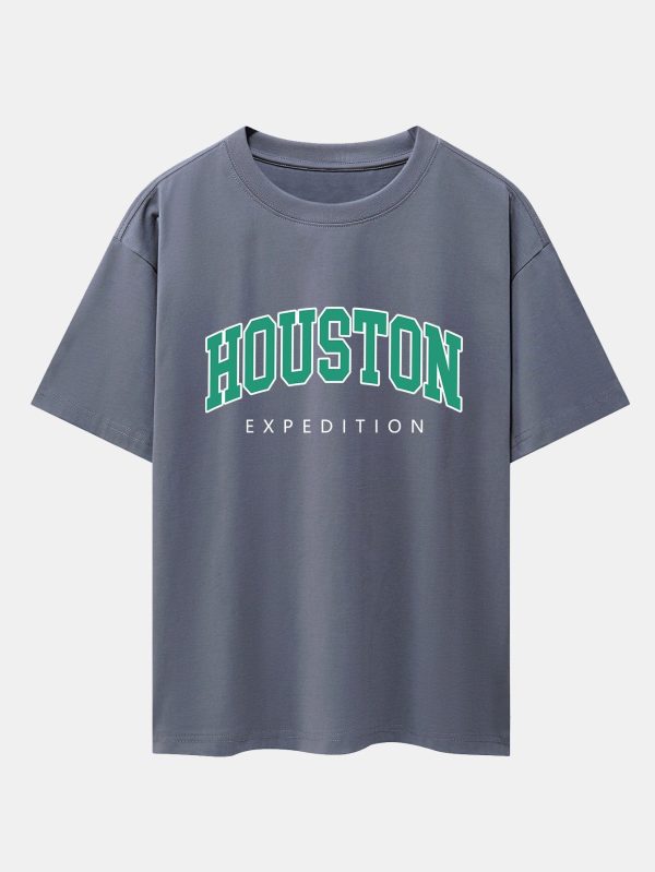 c8604a3d0f221b6383f07c5219a51a54d48352985858645b2ebcb3440e1b7862.jpg Houston Print Drop Shoulder Oversize T-Shirt