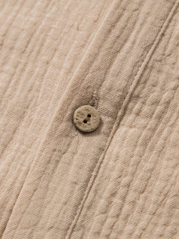 c8c3c1f6e44f0ea2cefb7cb3a81a527e826162ebf80f70fa0cb104c7883246e9.jpg Wrinkled Cotton Half Open Placket Henley Collar Shirt & Straight Leg Linen Pants