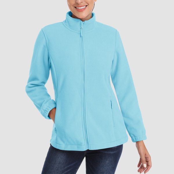 c93973b9a0966df3319f1b7f9e7b2423cd33e42da17bf613a5a3c4800da3b972.jpg Women's Fleece Jacket Soft Full Zip Warm Long Sleeve with 2 Zipper Pockets Winter Jackets