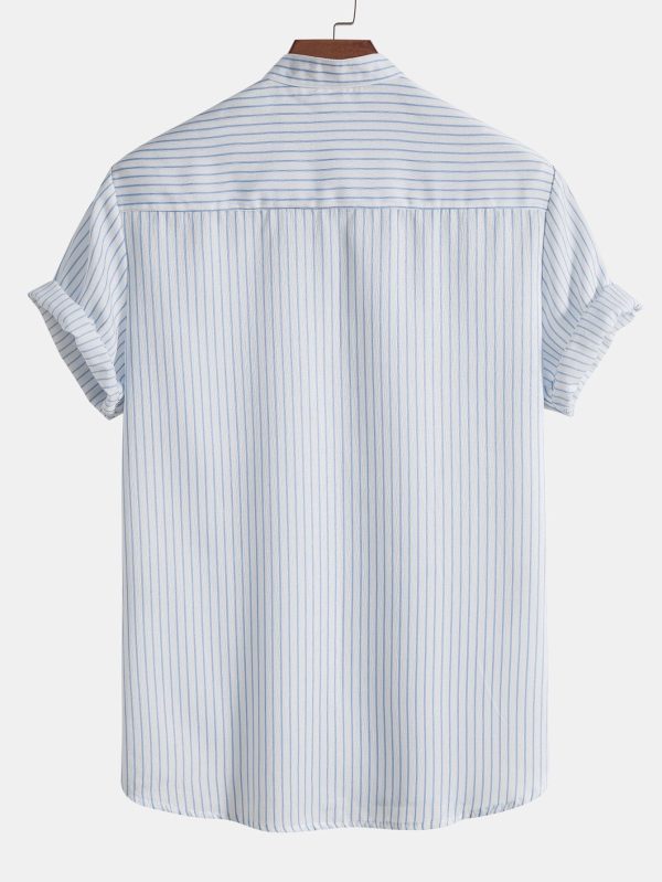 Striped Stand Collar Shirt