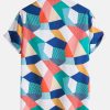 cf99f9d6d1fee5a7518f14769a5663b4a6657ca5f086d23d98e65ecc6b7557f2.jpg Color Block Geometric Print Shirt & Swim Shorts