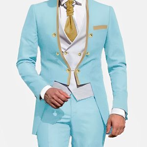 cfc7dcd1a0823e55a520f4edf14979a86c739f3852f41aa0affaa72ca9d37d9f.jpg Dressy Solid Color Double Breasted Plus Size Blazer & Blazer Vest & Pants 3Pcs Set