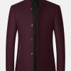 d3b5f952be7920707af0b607a7ac124bb920a8e225177277f2346cfb606f2f5f.jpg Stand Collar Wool Blended Blazer