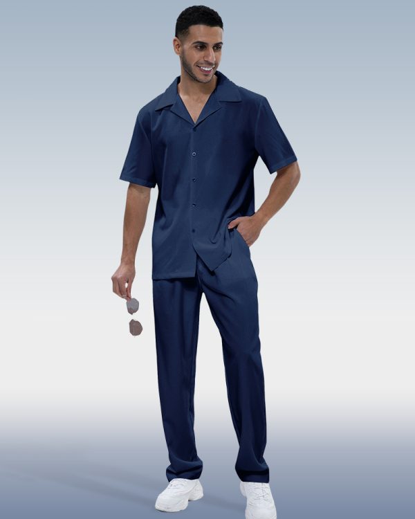 d48c2a64df2fdbc72f694a540ad35bcbb8eef47b2c9d1ef0763f3d221f916646.jpg Suitmens Men's Solid Short Sleeve Walking Suit 3 Colors