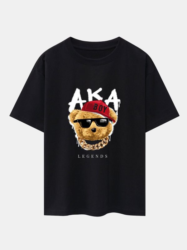 d50459c407416f03008a10ef59da3f6463592f6ef3799052b9882e7456a30dc2.jpg Rapper Bear Print Heavy Weight Oversize T-Shirt
