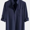 d5731ba4a9af37592de834cc40aed513727010bf5272a0475123554b04323bc9.jpg Long Sleeve Linen Look Henley Collar Shirt