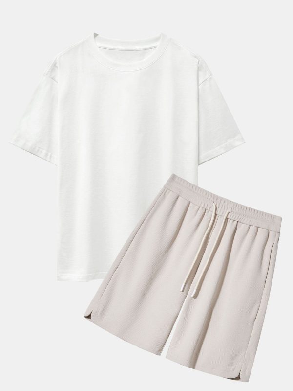 d78f8116823dcb5c7687649aa5ca178ad6bafa9e75eb56f8f1f21b51ea713c46.jpg Heavy Weight Oversize T-Shirt & Loose Fit Drawstring Waffle Shorts