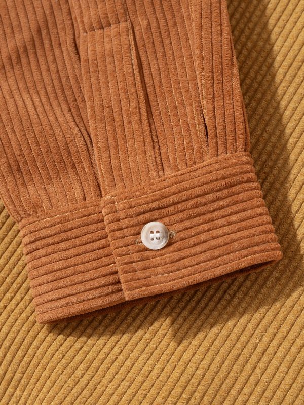 Corduroy Patchwork Button Up Shirt