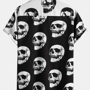 d93e9d0642a0cd68cd32c0ea57f634587212509ad3be96759cfec1b307580e33.jpg Two Tone Skull Print Shirt
