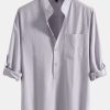 d96e82857fb7b8821d200f13eebe46106b516c024eca43c07b5cf07353f1a78e.jpg Long Sleeve Linen Look Henley Collar Shirt
