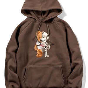 dc405c7e540ca9419b9cbce2a01ded1a07629ccfcef9df8342175481c6caf7fd.jpg Skeleton Bear Print Hoodie