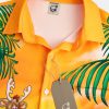 de0b8d3d68e225cb93361474f1784650cedef942685865396b99aa4d9bbafb4c.jpg Casual Festive Collection Retro Christmas Santa Claus and Elk Elements Pattern Lapel Short Sleeve Shirt Print Top