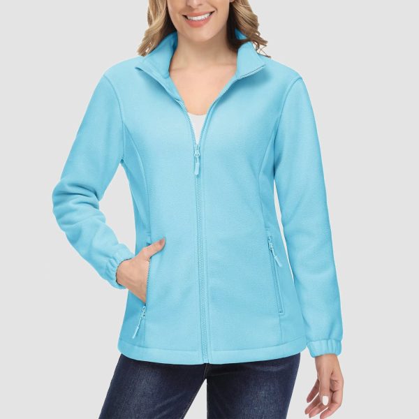 e1226cd8213c1d1df67cec133851bb83437aa5b9f7c82924937e2d2bd1fedc6a.jpg Women's Fleece Jacket Soft Full Zip Warm Long Sleeve with 2 Zipper Pockets Winter Jackets