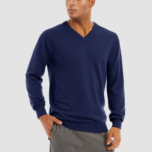 e25886bfdacf7dd5e5701843cb8b30c309c49218892580d0cd94005fd1c908d0.jpg Men's Pullover Sweaters V-Neck Long Sleeve Cotton Sweatshirt