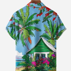e266c17cb39b55ec3b62faead0e65764b6ba29916896254a28cff5293dc15dce.jpg Christmas Bigfoot Chest Pocket Short Sleeve Casual Shirt