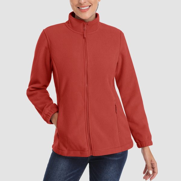 e46c689b3edaf80a8decc71fc16be95790eb5f36cfaa3c48bd68a4475740636d.jpg Women's Fleece Jacket Soft Full Zip Warm Long Sleeve with 2 Zipper Pockets Winter Jackets