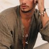 e46ef43c2e3dfb9f6d1da21fe8f88d7df6afdc1d2039ab4a98198da3fd89272d.jpg Men's Linen Simple Design Long Sleeve Shirt