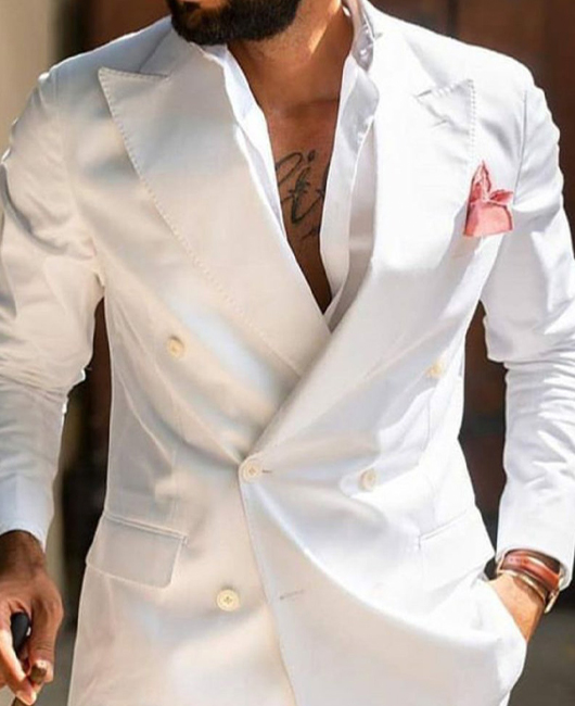 e4c8ff066da44487937150ab8344d6dde1757a58b9cd5d49e8cf114cedb0916d.jpg OK Elegant Plain Lapel Collar Double Breasted Slim Fit Blazer & Pants 2Pcs Set