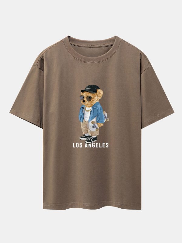 e5138777f11dd99cd77f976fb1af26a6a7ada062c030516bd6fe1c5cf5d3648e.jpg Los Angeles Skate Bear Print Heavy Weight Oversize T-Shirt