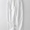 Short Sleeve Half Button Fly Henley Collar Shirt & Straight Leg Linen Pants