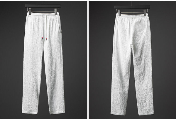 e7695ca824195044aef4f83ebcd78a541e53951a6c1c5f84f575a238073fdfa5.png Men's White Ice Silk Linen Two Piece