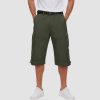 Men 3/4 Cargo Shorts Cotton Lightweight Ripstop with Multi-Pockets