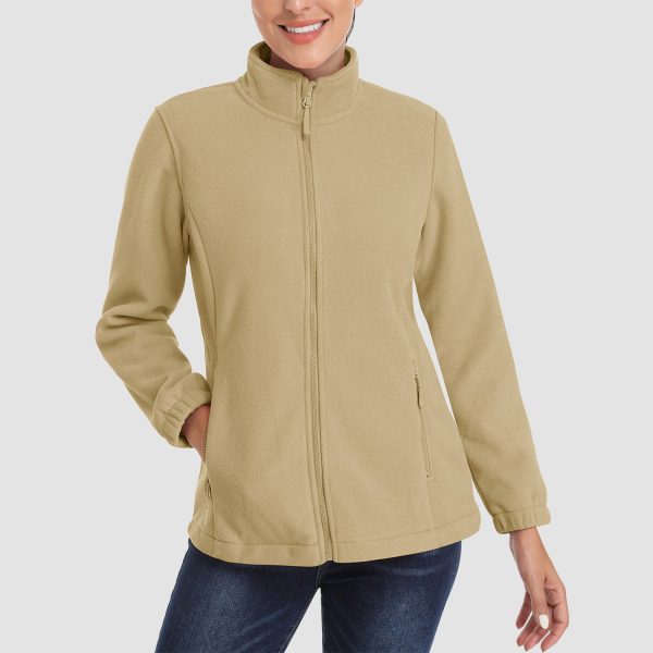 eb21cad4d560a172ce1fa8edfb3365d5cfa2b75ff420d8133423d7a63fe37841.jpg Women's Fleece Jacket Soft Full Zip Warm Long Sleeve with 2 Zipper Pockets Winter Jackets