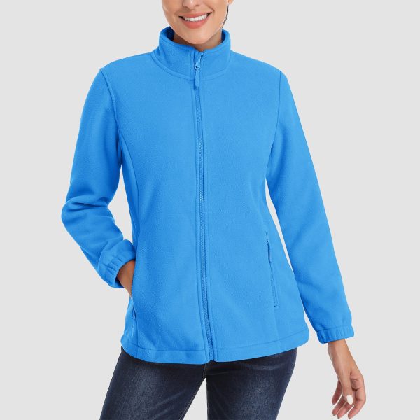ecb970784c3b22ad916a865c6752ff6ba6ddd70a2eabae6cce30f6be1f01e68d.jpg Women's Fleece Jacket Soft Full Zip Warm Long Sleeve with 2 Zipper Pockets Winter Jackets