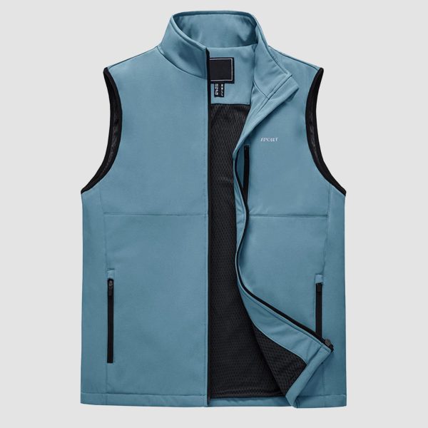 Men's Lightweight Vest Windproof Sleeveless Jacket Outdoor Hiking Camping Fishing Photography Gilet with Zip Pockets