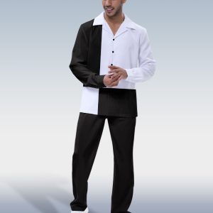 f012482d781e817241130cb8e543a756d2d2e0cf732c9c908a85625b6f8ee204.jpg Suitmens Men's Black and White Walking Suit 2-Piece Long Sleeve Suit