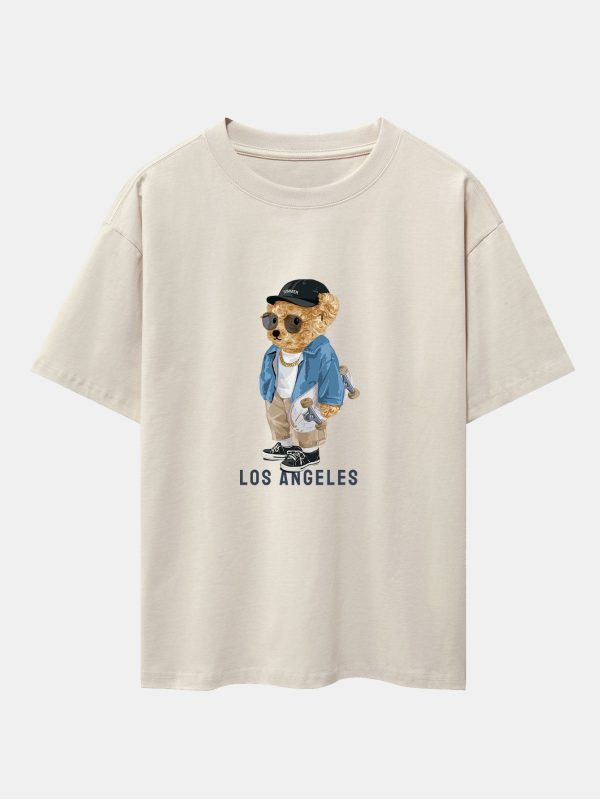 f4414dc360cb010e0c054e8aef43b26e7f29fd6e5b152ca7d6910f7af2f89a5f.jpg Los Angeles Skate Bear Print Heavy Weight Oversize T-Shirt