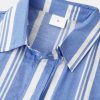 Stripe Print Button Up Shirt & Swim Shorts
